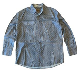 Roper Mens Gray Western Classic‎ Long Sleeve Pearl Snap Button Up Shirt Size XL